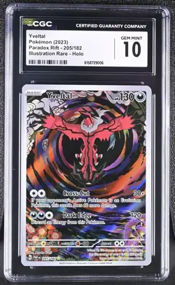 Pokemon Yveltal 205/182 Illustration Rare Paradox Rift - CGC 10 - Image 1