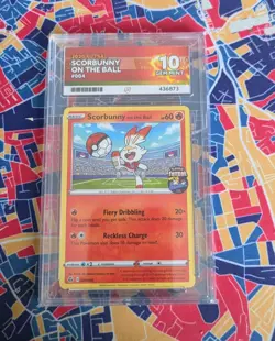 Scorbunny On the Ball Pokemon Promo Card 004/005 ACE 10 GEM MINT - Image 1