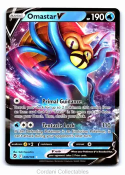 Omastar V 035/195 - Silver Tempest - Pokemon Card - Near Mint - Image 1