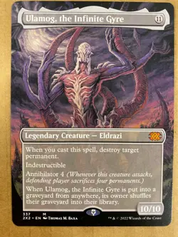 MTG 1x BORDERLESS Ulamog, the Infinite Gyre 337 Double Masters 2022 Magic x1 NM - Image 1