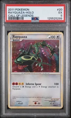 Pokemon TCG Rayquaza Holo Rare Card Call of Legends 20/95 PSA 5 - Image 1