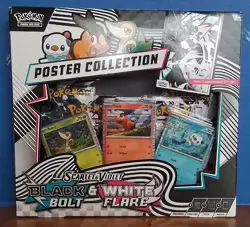 Pokemon TCG Black Bolt & White Flare Poster Collection - 4 Booster Packs! NEW! - Image 1