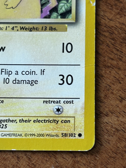 Pokemon TCG Pikachu 58/102 Yellow Cheeks Base Set *HP see pics* - Image 5