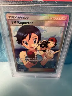 2018 Pokemon Sun & Moon TV Reporter Full Art Trainer #167/168,PSA 8 NM-MT. - Image 2