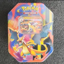 Mega Charizard Y ex Tin Pokemon New Sealed Phantasmal Flames In Hand - Image 1