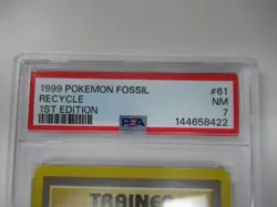 1999 Pokemon Fossil 1st Edition Recycle #61/62 PSA 7 - Image 2