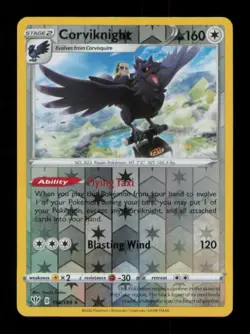 REVERSE HOLO CORVIKNIGHT RARE HOLO 156/189 LP POKEMON - Image 1