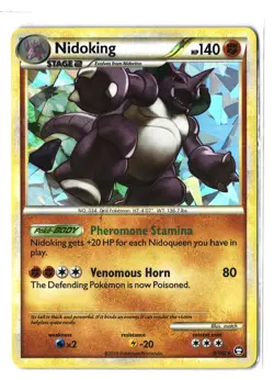 Pokemon NIDOKING 6/102 Cracked Ice Holo Rare (2010 Triumphant) DAM/Damaged - Image 1