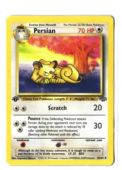 Pokemon PERSIAN 42/64 1st Edition (1999 Jungle) DAM/Damaged - Image 1