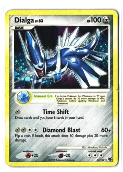 Pokemon DIALGA 4/100 Holo Rare (2008 Majestic Dawn) DAM/Damaged - Image 1