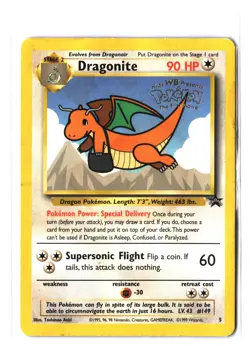 Pokemon DRAGONITE 5 Movie Promo (1999 WotC Promo) DAM/Damaged - Image 1