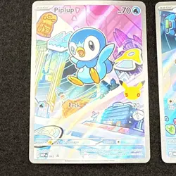 Pokemon First Partner Illustration Set - Piplup Chimchar Turtwig - CRIMP ERRORS - Image 2