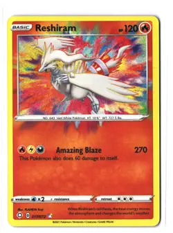 Pokemon RESHIRAM 017/072 Amazing Rare (2020 Vivid Voltage) NM/Near Mint - Image 1