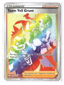 Pokemon TEAM YELL GRUNT 210/202 Rainbow (2020 Sword Shield Base) NM/Near Mint - Image 1