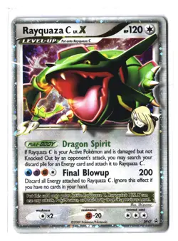 Pokemon RAYQUAZA C LV.X DP47 Ultra Rare (2009 DP Black Star Promos) DAM/Damaged - Image 1