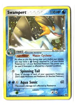 Pokemon SWAMPERT 11/106 Holo Rare (2005 EX Emerald) DAM/Damaged - Image 1