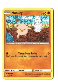 Pokemon MANKEY 8/12 Holo Promo (2019 McDonald's Collection 2019) DAM/Damaged - Image 1