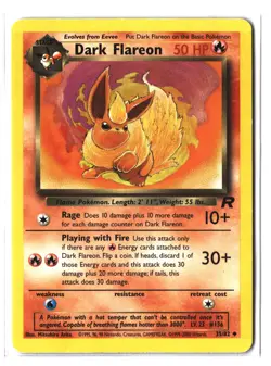 Pokemon DARK FLAREON 35/82 Unlimited (2000 Team Rocket) DAM/Damaged - Image 1