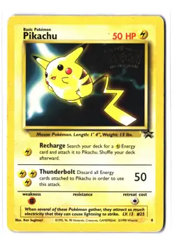 Pokemon PIKACHU 4 Movie Promo (1999 WotC Promo) DAM/Damaged - Image 1