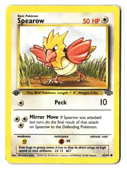 Pokemon SPEAROW 62/64 1st Edition (1999 Jungle) DAM/Damaged - Image 1