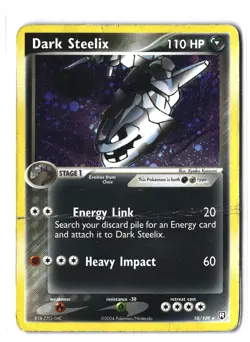 Pokemon DARK STEELIX 10/109 Holo Rare (2004 EX Team Rocket Returns) DAM/Damaged - Image 1