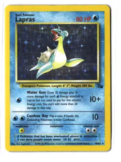 Pokemon LAPRAS 10/62 Holo Rare (1999 Fossil) DAM/Damaged - Image 1