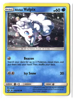 Pokemon ALOLAN VULPIX 21a/145 Cosmos Holo (2018 Sun & Moon) MP/Mod Play - Image 1