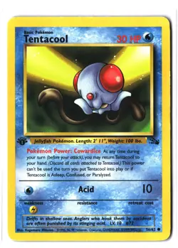 Pokemon TENTACOOL 56/62 1st Edition (1999 Fossil) MP/Mod Play - Image 1