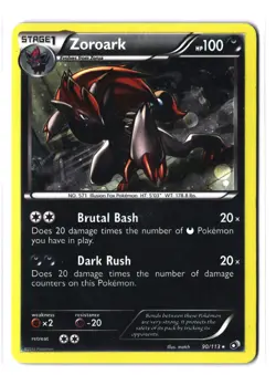 Pokemon ZOROARK 90/113 Holo Rare (2013 Legendary Treasures) MP/Mod Play - Image 1
