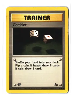Pokemon GAMBLER 60/62 1st Edition (2000 Fossil) MP/Mod Play - Image 1