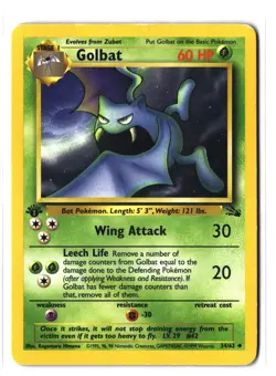Pokemon GOLBAT 34/62 1st Edition (1999 Fossil) MP/Mod Play - Image 1