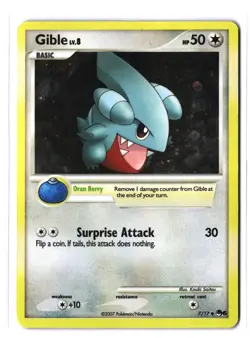 Pokemon GIBLE 7/17 Holo Rare (2007 POP Series 6) MP/Mod Play - Image 1