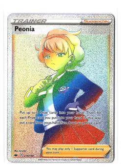 Pokemon PEONIA 219/198 Rainbow (2021 Chilling Reign) NM/Near Mint - Image 1