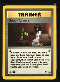 Pokemon GOOD MANNERS 111/132 1st Edition (2000 Gym Heroes) NM/Near Mint - Image 1