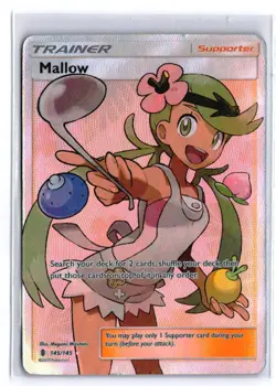 Pokemon MALLOW 145/145 Full Art Trainer (SM Guardians Rising) LP/Light Play - Image 1