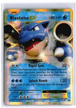 Pokemon BLASTOISE EX 21/108 Ultra Rare Holo (Evolutions) DAM/Damaged - Image 1