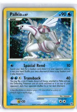 Pokemon PALKIA 11/130 Holo Rare (Diamond & Pearl) DAM/Damaged - Image 1
