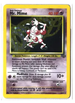 Pokemon MR. MIME 6/64 Holo Rare (1999 Jungle) MP/Mod Play - Image 1