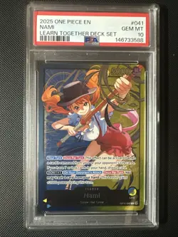 2025 ONE PIECE LEARN TOGETHER DECK SET #041 NAMI LEADER PSA 10 - Image 1