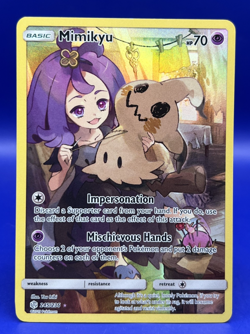 2019 Pokemon Card Sun & Moon Cosmic Eclipse Mimikyu 245/236 Secret Rare NM - Image 1