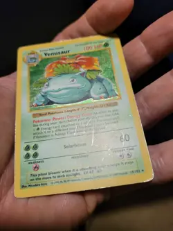 Venusaur 15/102 Base Set Shadowless Holo Rare Vintage 1999 WotC Pokemon Card - Image 4