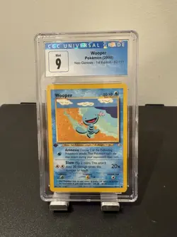 CGC 9 MINT WOOPER NEO GENESIS 1st Edition 82/111 Vintage Pokemon Card 2000 TCG - Image 1