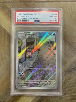 2023 Pokemon SVI Base Set EN Slowpoke Illustration Rare 204/198- PSA 10- Low POP - Image 1
