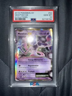 Mewtwo EX 52/108 Pokemon XY Evolutions 2016 PSA 10 GEM MINT - Image 2