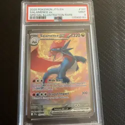 2025 POKEMON JOURNEY TOGETHER SPECIAL ILLUSTRATION RARE #187 SALAMENCE EX PSA 9 - Image 1