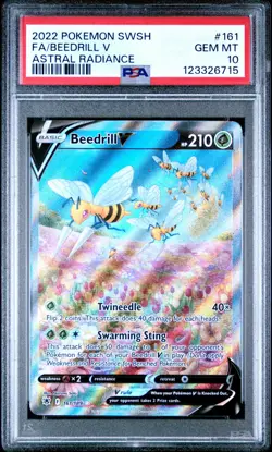 2022 Pokemon SWSH Astral Radiance BEEDRILL V Alternate Full Art PSA 10 #161 - Image 1