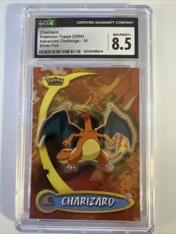 2004 Topps Pokemon Advanced Challenge # 16 Foil Charizard CGC 8.5 - Image 1