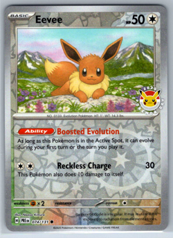 Pokemon Eevee Reverse Holo 2025 Pokemon Day Promo 074/131 - Image 5