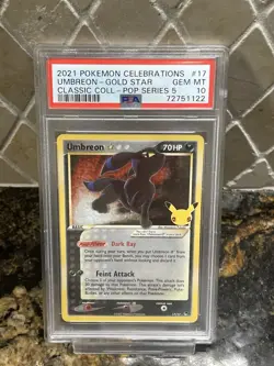 PSA 10 Umbreon Gold Star #17 Pokemon Celebrations Classic Collection 2021 - Image 1