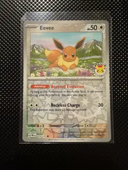 Prismatic Evolutions Eevee 074/131 Pokemon Day 2025 Reverse Cosmos Foil NM - Image 1